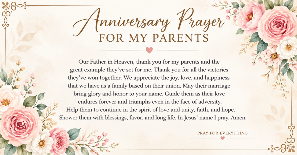 wedding anniversary prayers with pink roses and floral design