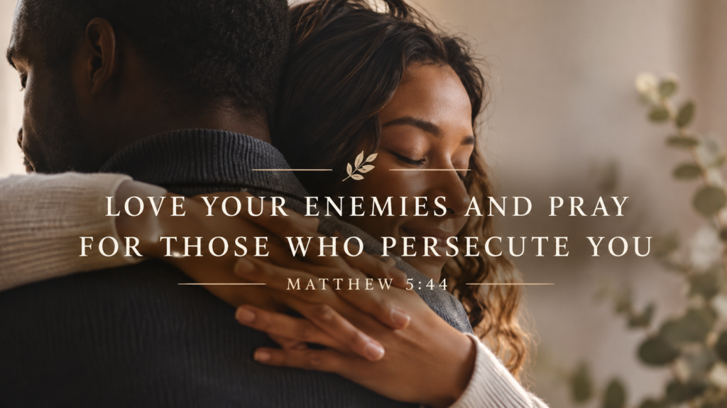 Matthew 5:43 love your enemies and pray for those who persecute you Holy Bible
