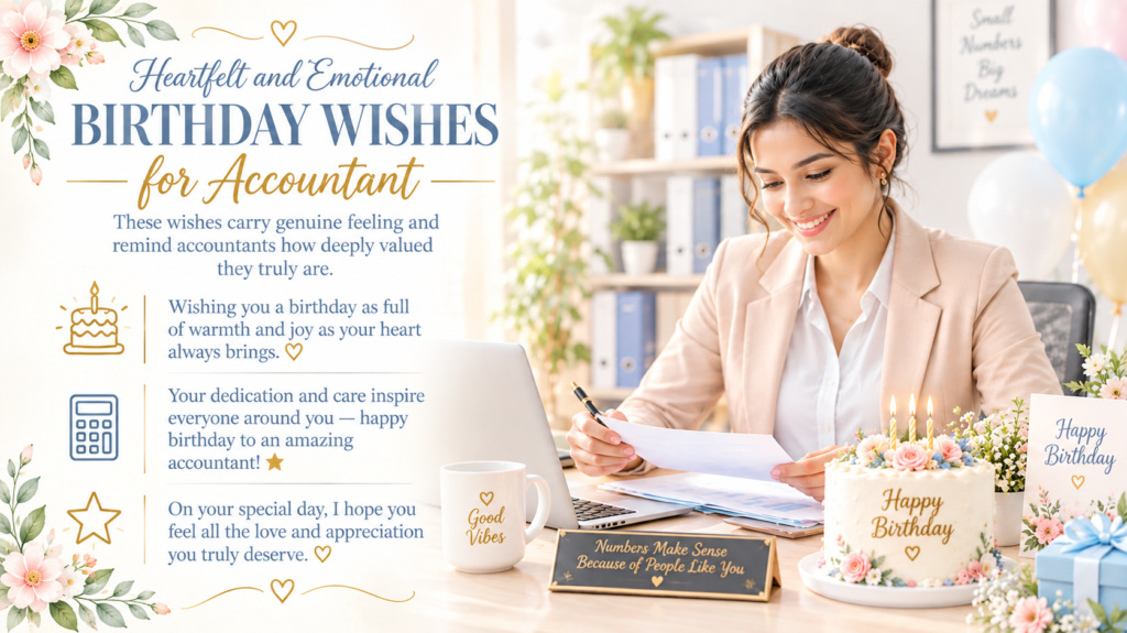 Happy Birthday Accountant wishes featuring heartfelt birthday messages for an accounting professional