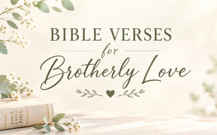 Bible verses for brotherly love with Holy Bible eucalyptus and white flowers