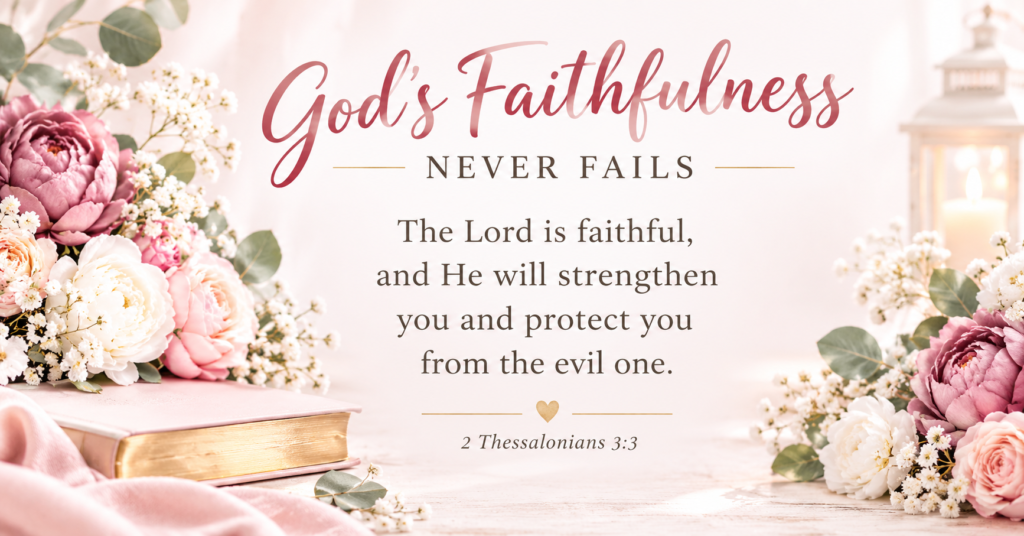 Scripture about faithfulness of God with 2 Thessalonians 3:3 Bible verse about His strength and protection