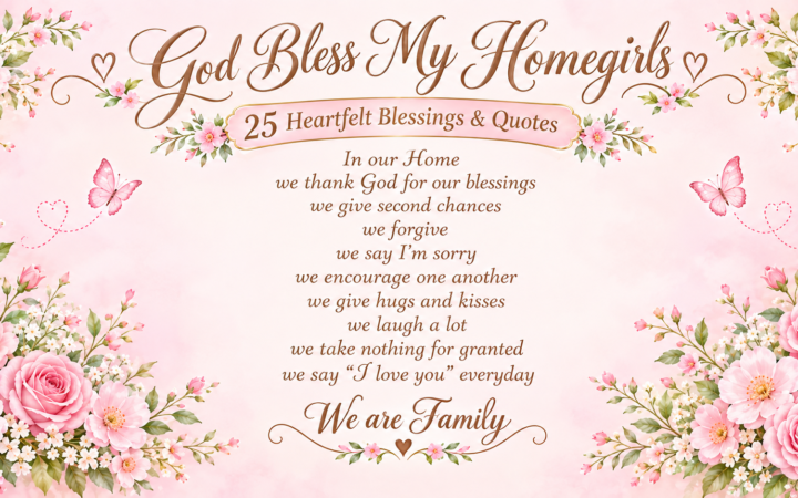 god bless my homegirls with pink roses and family blessing card