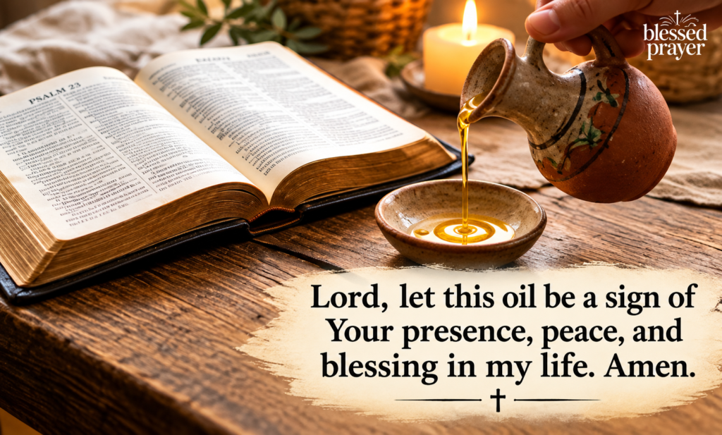 Scriptures to Pray Over Anointing Oil 2026 with Bible and anointing oil