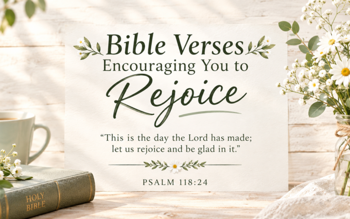 Bible verses encouraging you to rejoice with Psalm 118:24 and joyful Christian inspiration