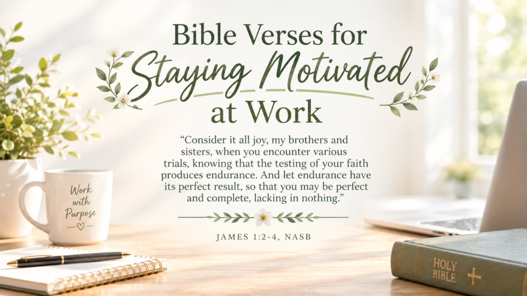 Bible verses for staying motivated at work with James 1:2–4 for faith, endurance, and purpose