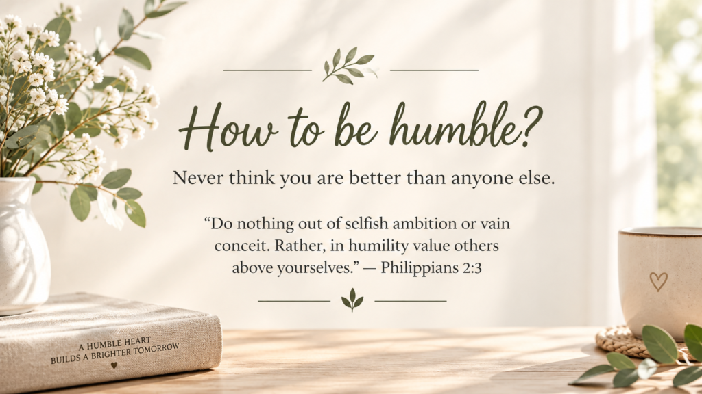 How to be humble with Philippians 2:3 Bible verse about humility