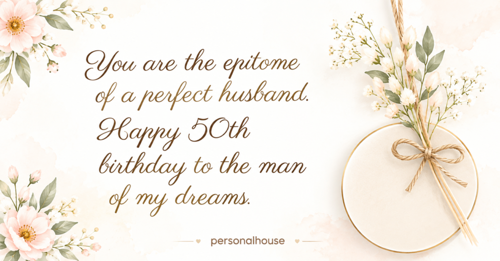 Birthday phrases for husband with heartfelt 50th birthday messag